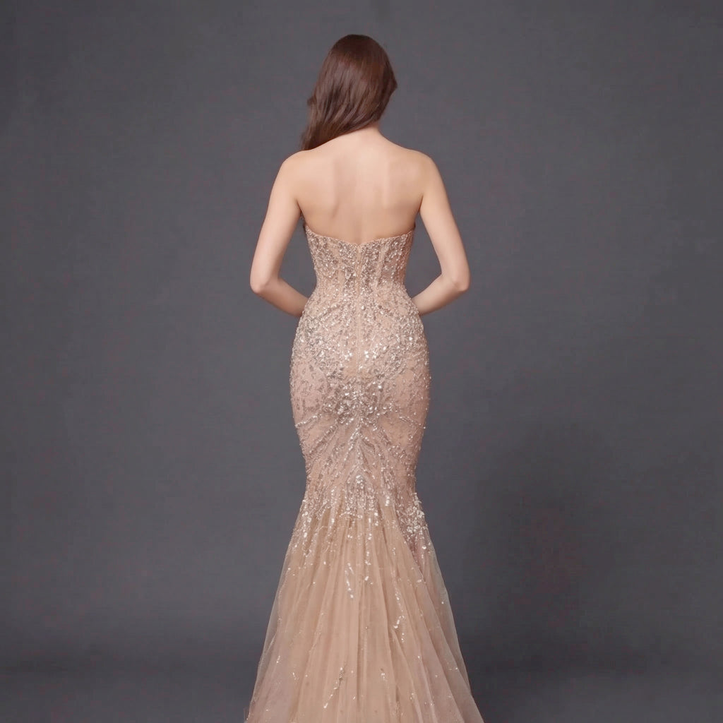 Mauve Matte Structured Evening Gown - Architectural Off-Shoulder Bodice and Voluminous Sculptural Skirt