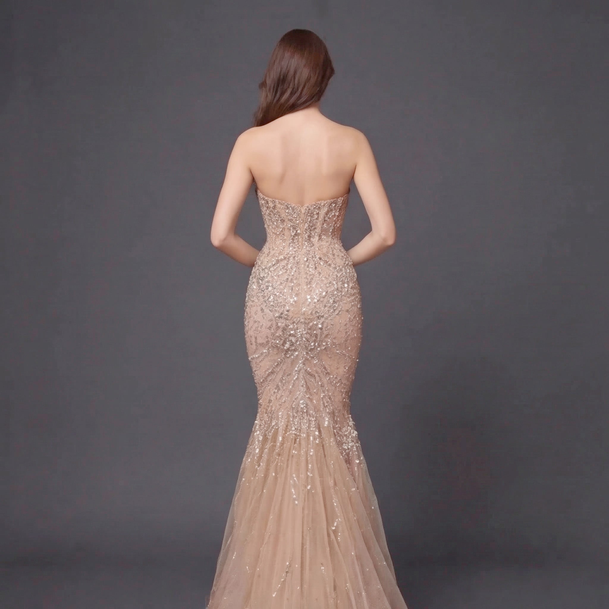 Mauve Matte Structured Evening Gown - Architectural Off-Shoulder Bodice and Voluminous Sculptural Skirt