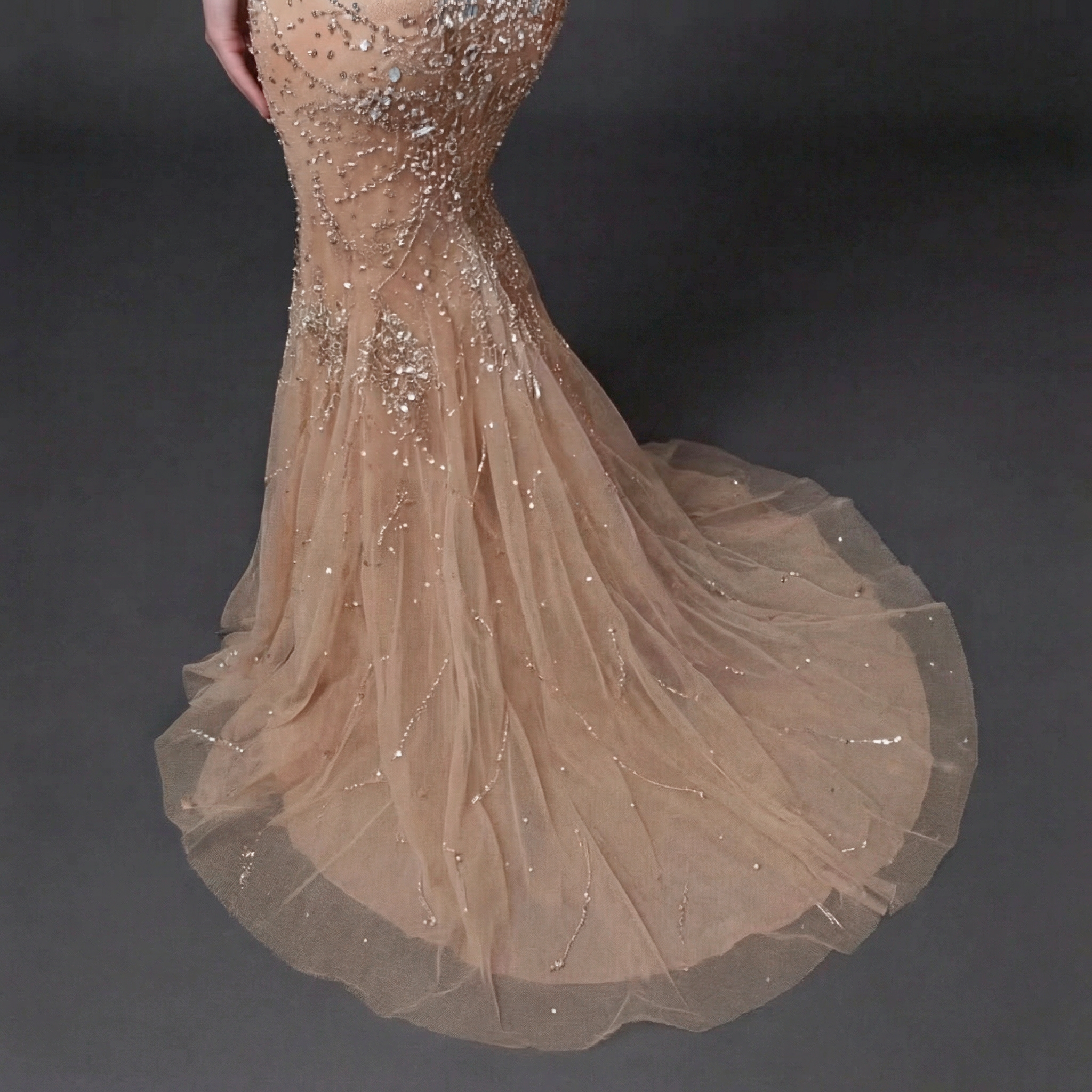 Mauve Matte Structured Evening Gown - Architectural Off-Shoulder Bodice and Voluminous Sculptural Skirt