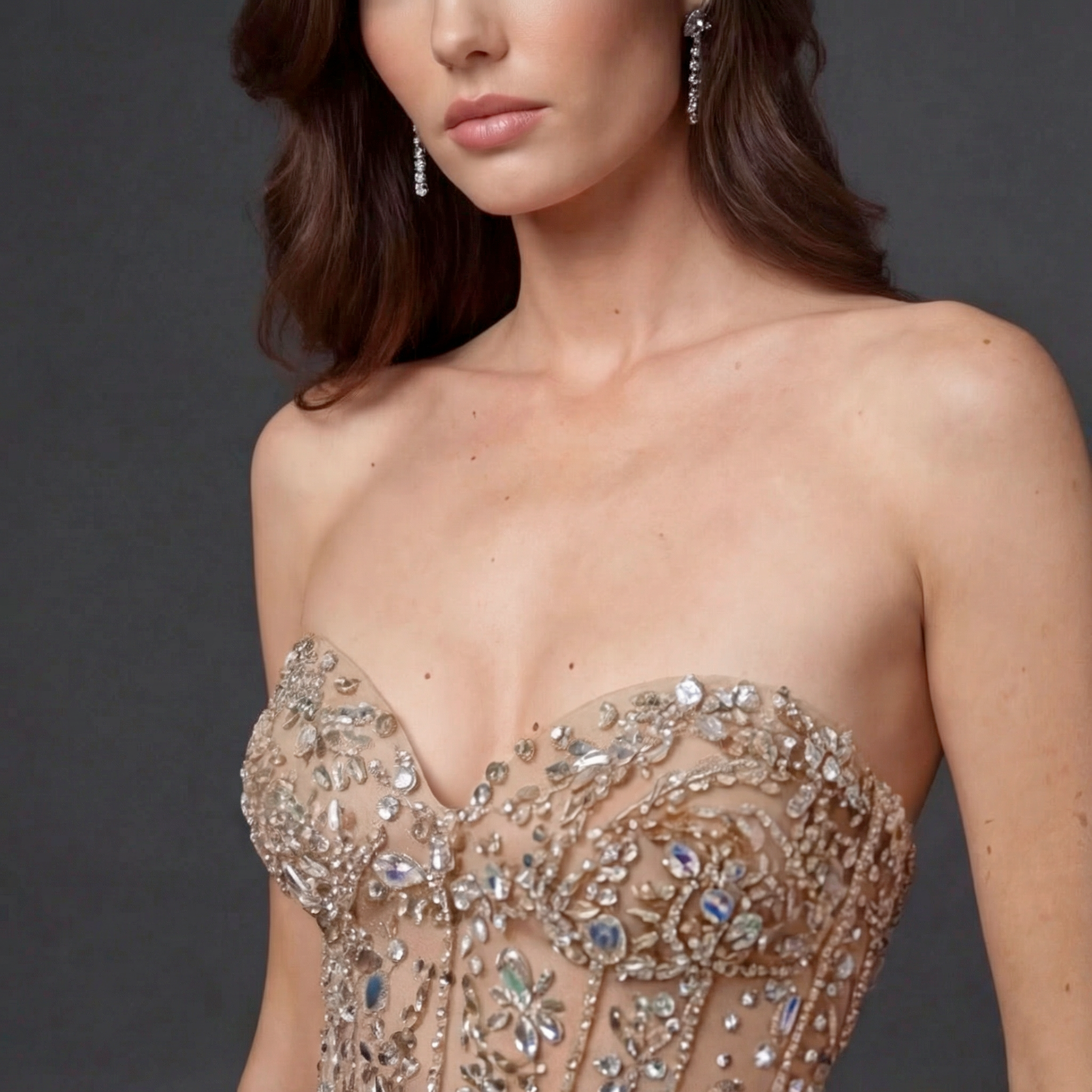 Mauve Matte Structured Evening Gown - Architectural Off-Shoulder Bodice and Voluminous Sculptural Skirt