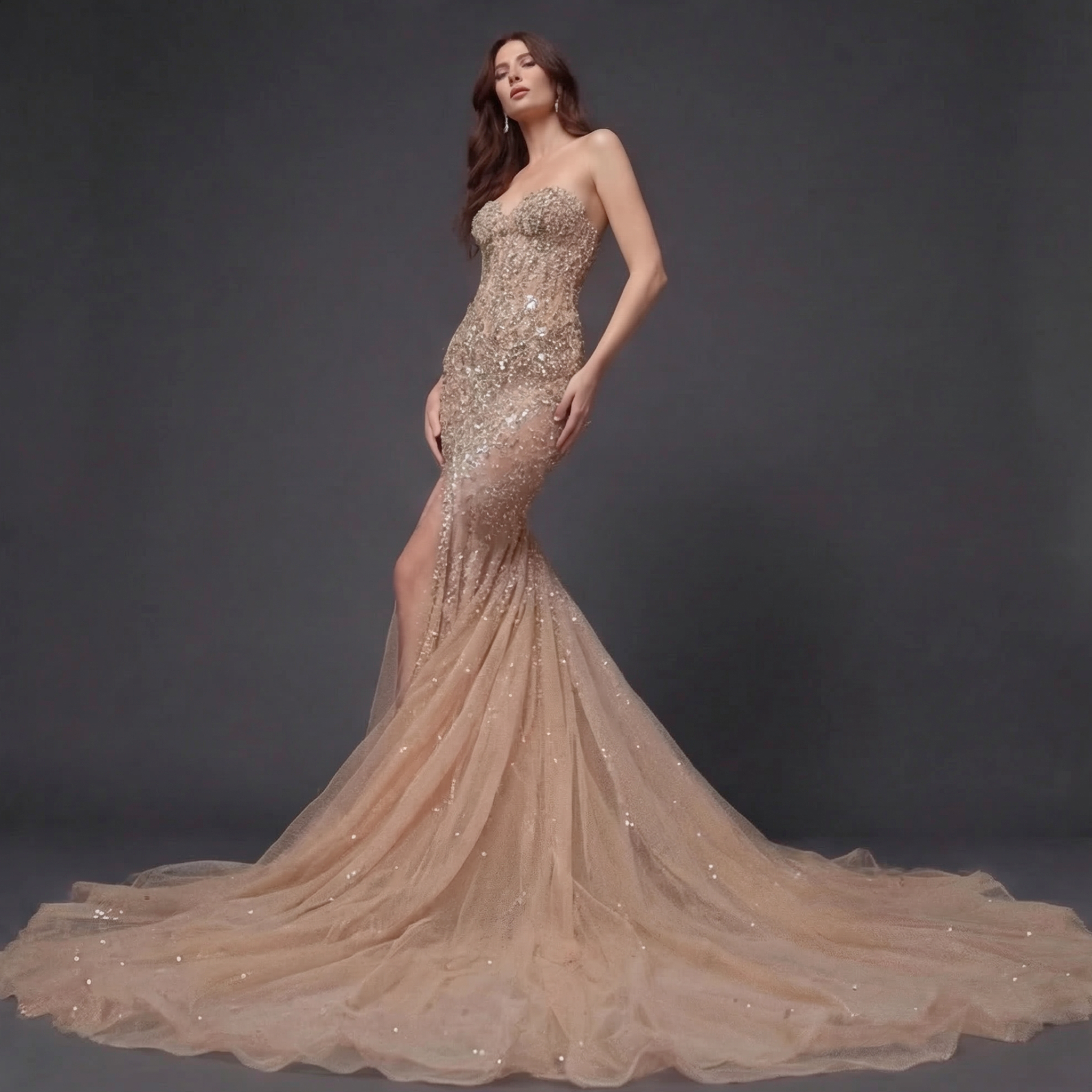 Mauve Matte Structured Evening Gown - Architectural Off-Shoulder Bodice and Voluminous Sculptural Skirt