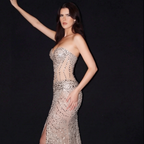 Silver Sequin Mermaid Formal Gown - Architectural Sheer Beaded Bodice with High Leg Slit
