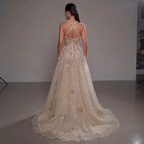 Gold & Turquoise Architectural Crystal Embellished Corset Peplum Mermaid Gown with High Slit