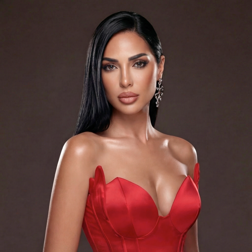 Red Satin Corset Mermaid Gown – Strapless Sweetheart Evening Dress with High Slit & Draped Skirt