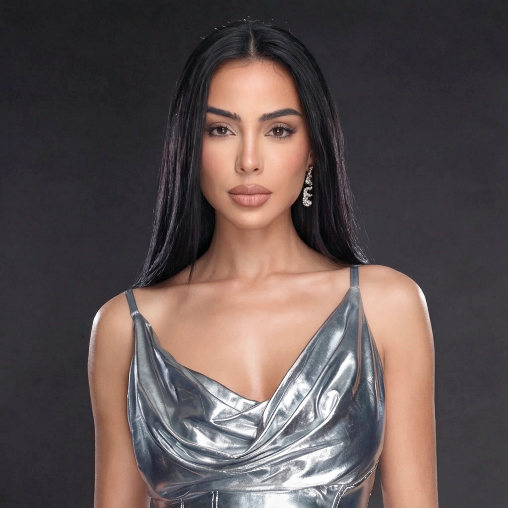 Silver Metallic Draped Evening Gown – Cowl Neck Corset Dress with High Slit & Train